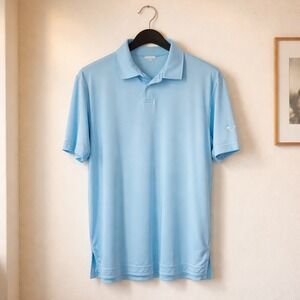 Peter Millar Polo Shirt‎ Mens Large Blue Featherweight MS18EK43S Golf Sporty